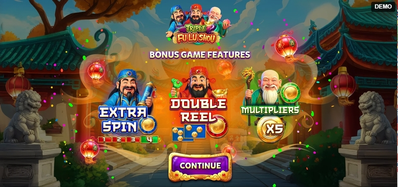 Triple Fu Lu Shou Slots Red Rake Gaming extra SpinsMinigame