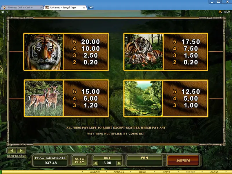Untamed - Bengal Tiger Slots MicrogamingQuickFire Free Spins