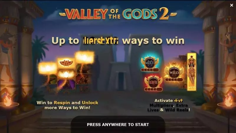 Valley of the Gods 2 Slots Yggdrasil Wild Reels