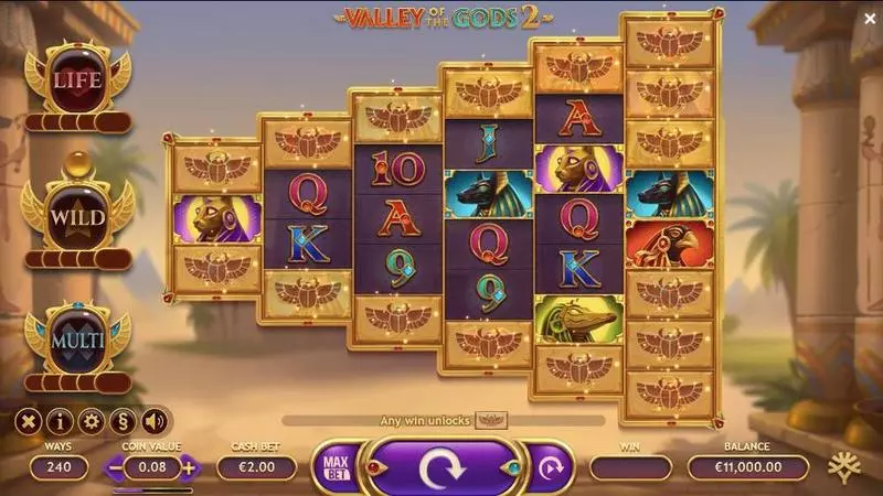 Valley of the Gods 2 Slots Yggdrasil Wild Reels