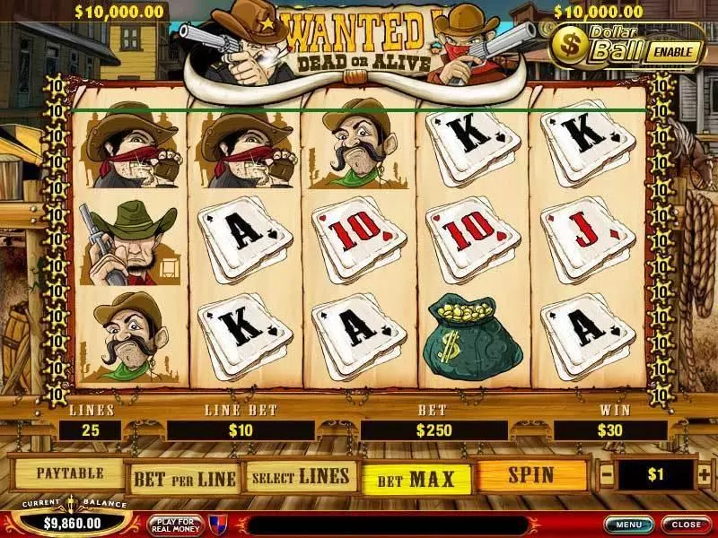 Wanted Dead or Alive Slots PlayTech Second Screen Game