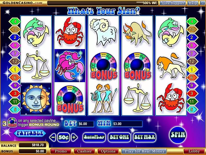 What's Your Sign Slots WGS Technology Second Screen Game