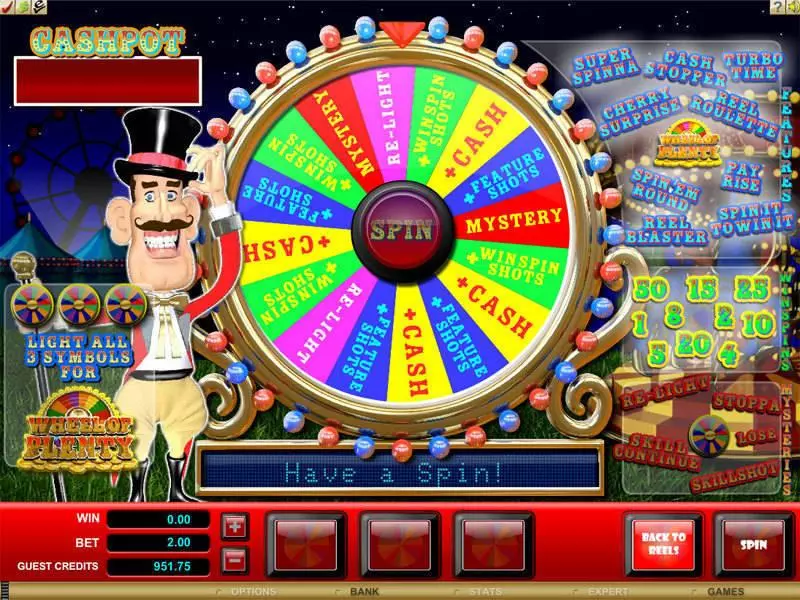 Wheel of Plenty Slots Microgaming Second Screen Game