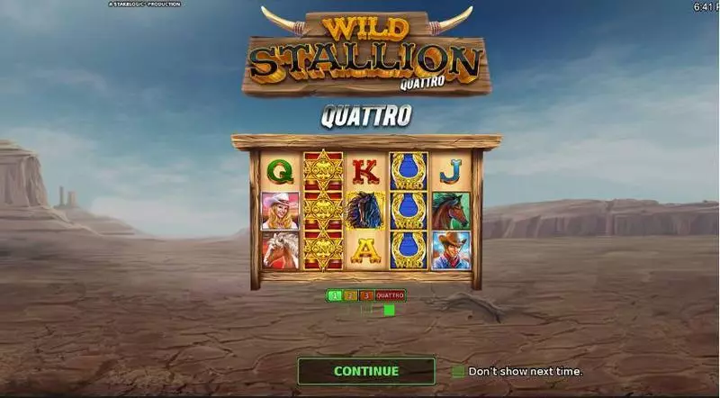 Wild Stallion Quatro Slots StakeLogic Free Spins