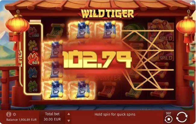 Wild Tiger Slots BGaming Lines change
