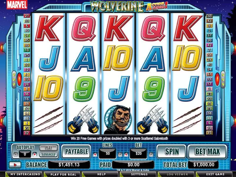 Wolverine - Action Stacks! Slots CryptoLogic Free Spins