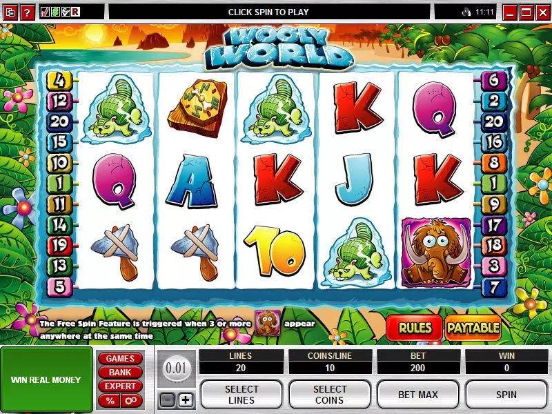 Wooly World Slots Microgaming Free Spins