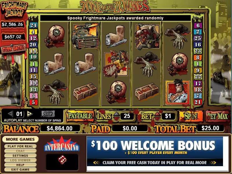 Zone of Zombies Slots CryptoLogic Second Screen Game